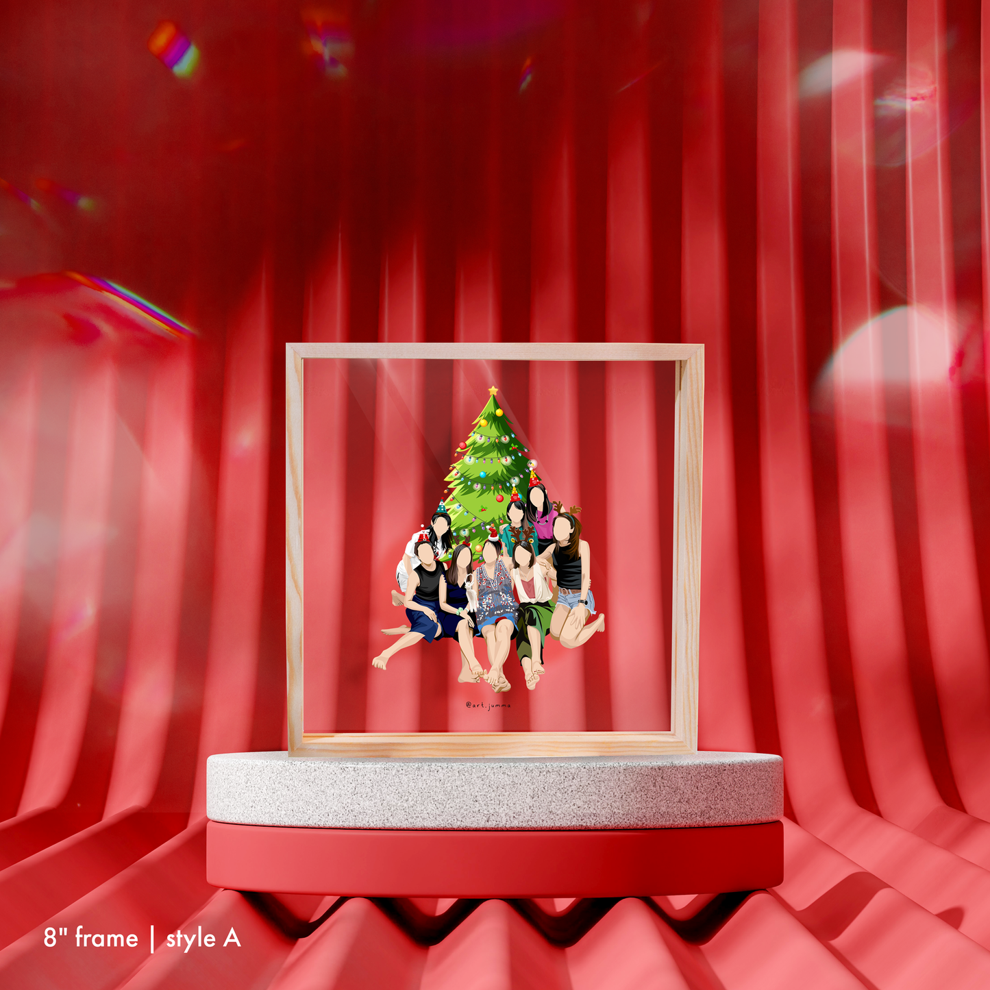 8” Premium Personalised Lightwood Frame