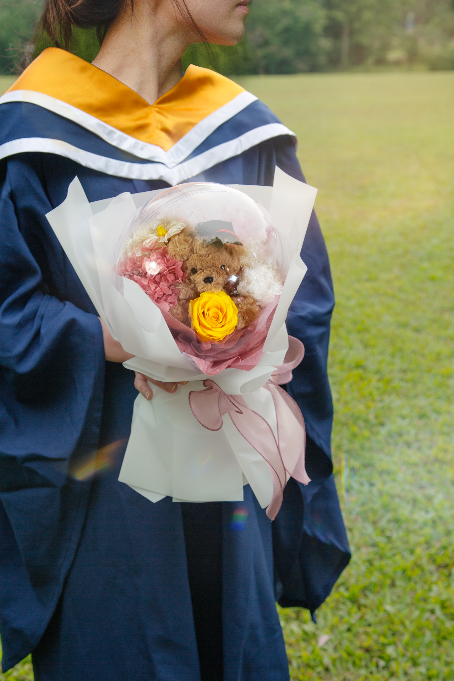 Honey Glow Graduation Teddy Bouquet (Yellow)