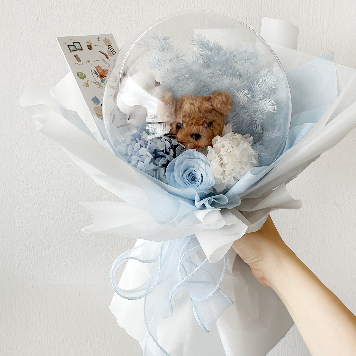 Baby Blue Teddy Bubble Bouquet