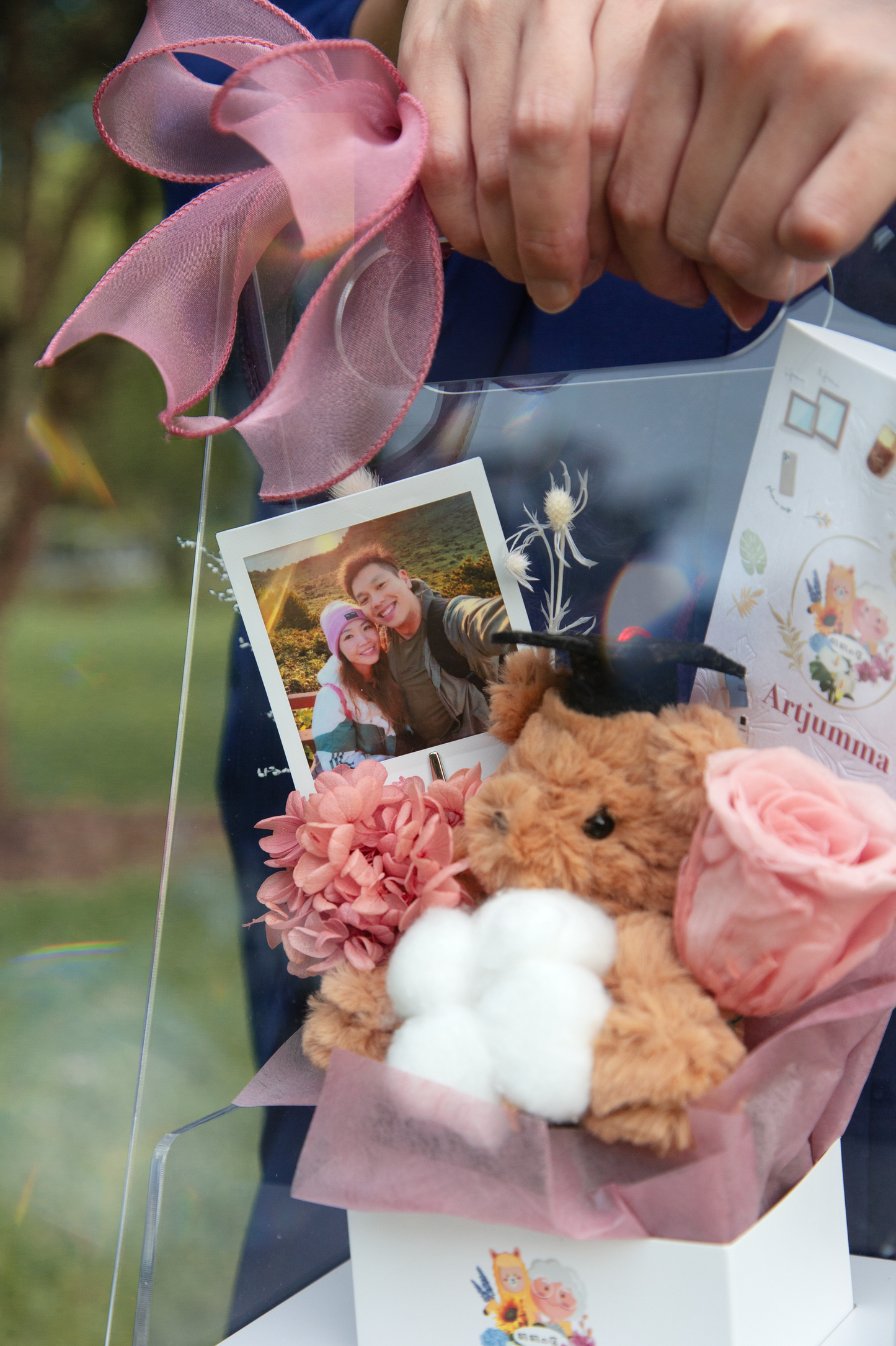 Pink of You Graduation Teddy Bloom Box (Pink)