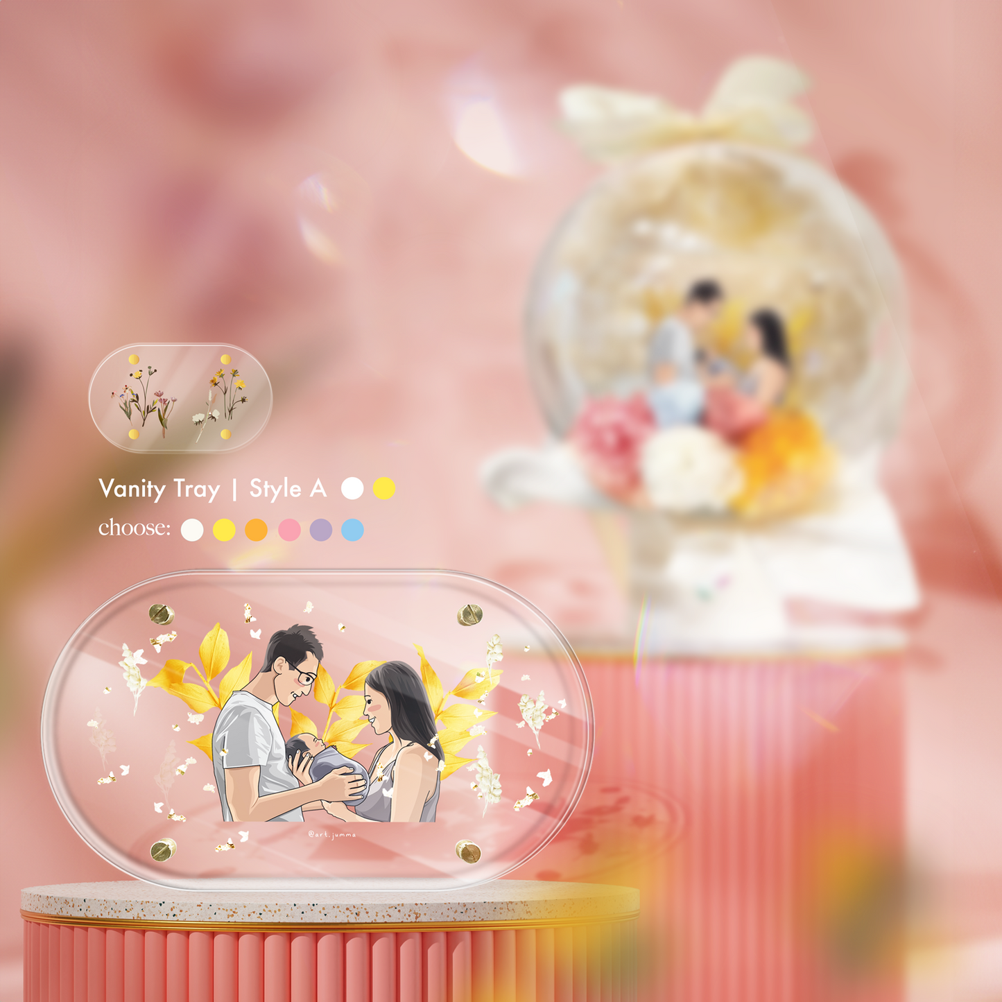 Summer Sunset Vanity Tray Bubble Box