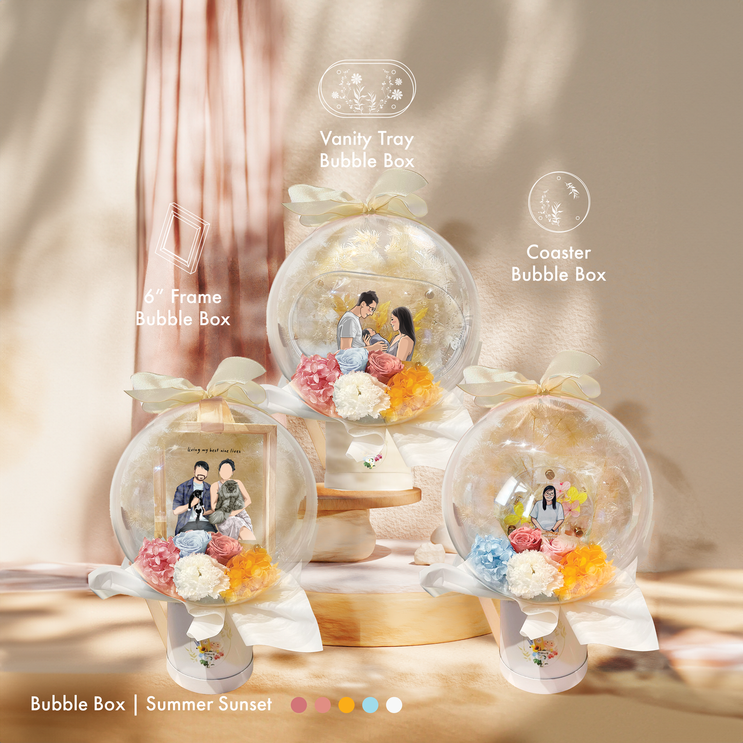 Summer Sunset 6" Frame Bubble Box