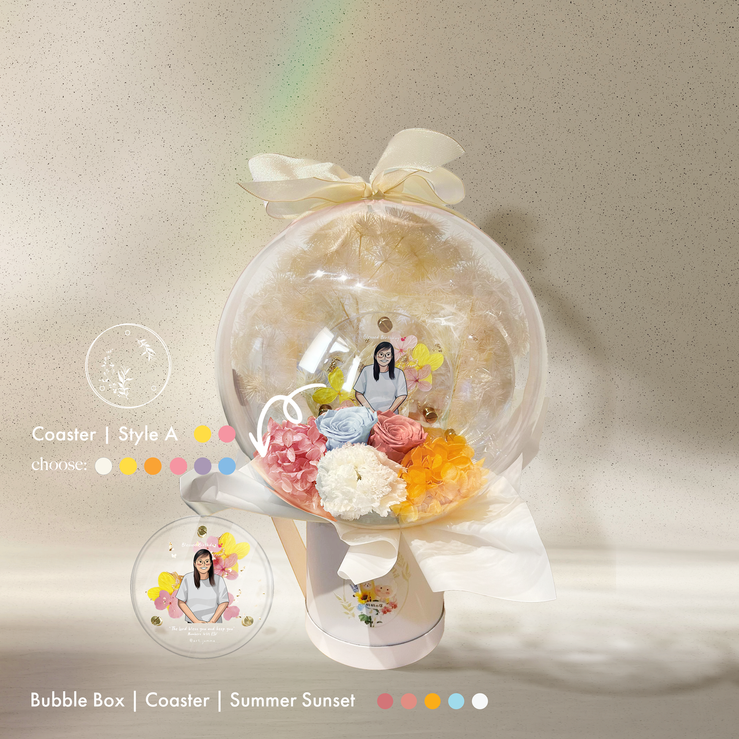 Summer Sunset Coaster Bubble Box