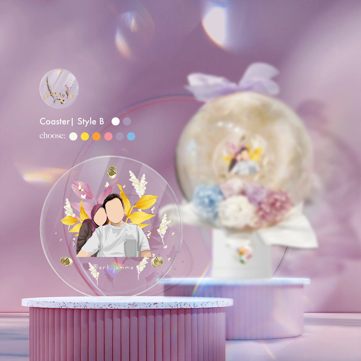 Lilac Spring Coaster Bubble Box
