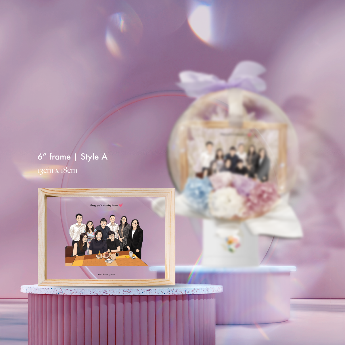 Lilac Spring 6" Frame Bubble Box