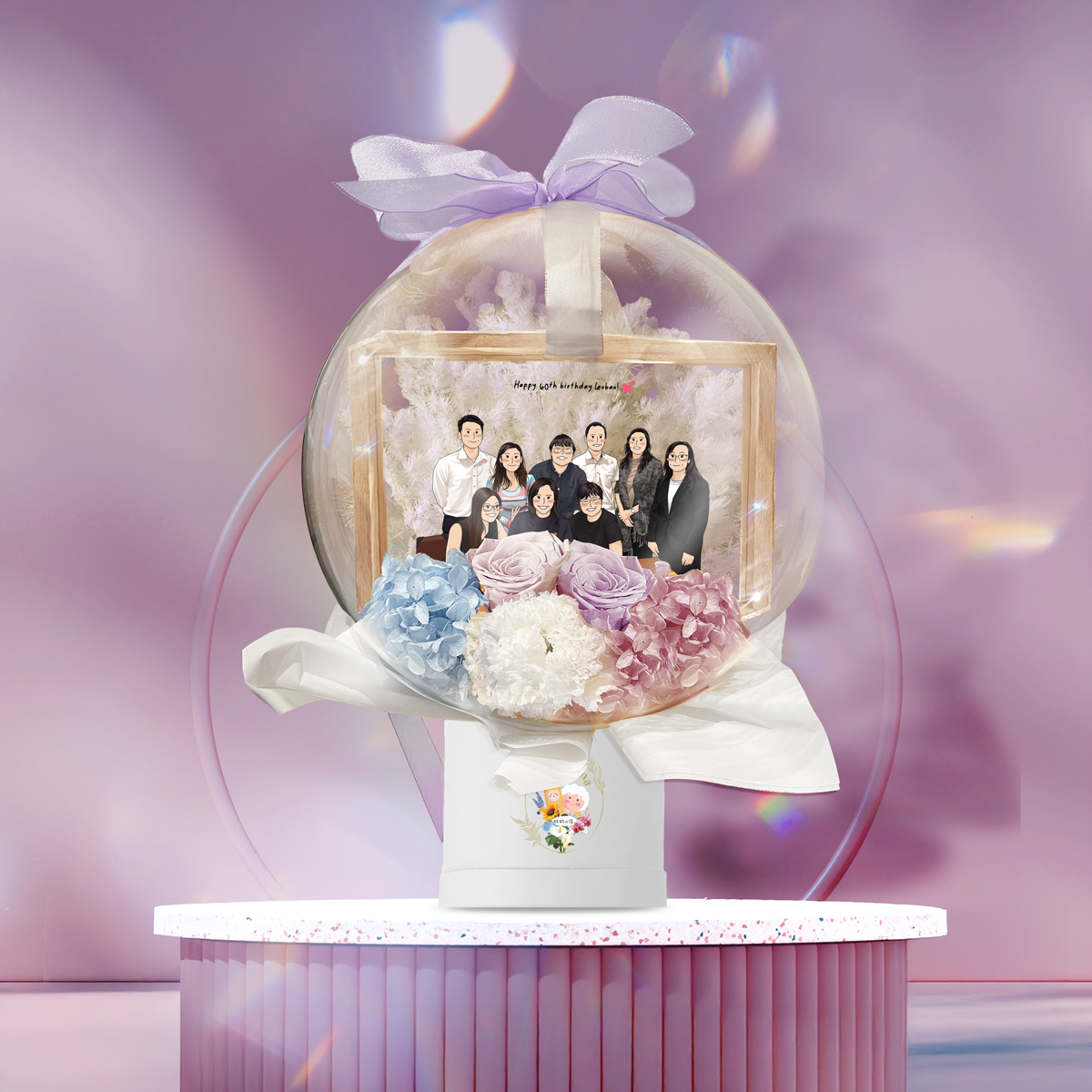 Lilac Spring 6" Frame Bubble Box