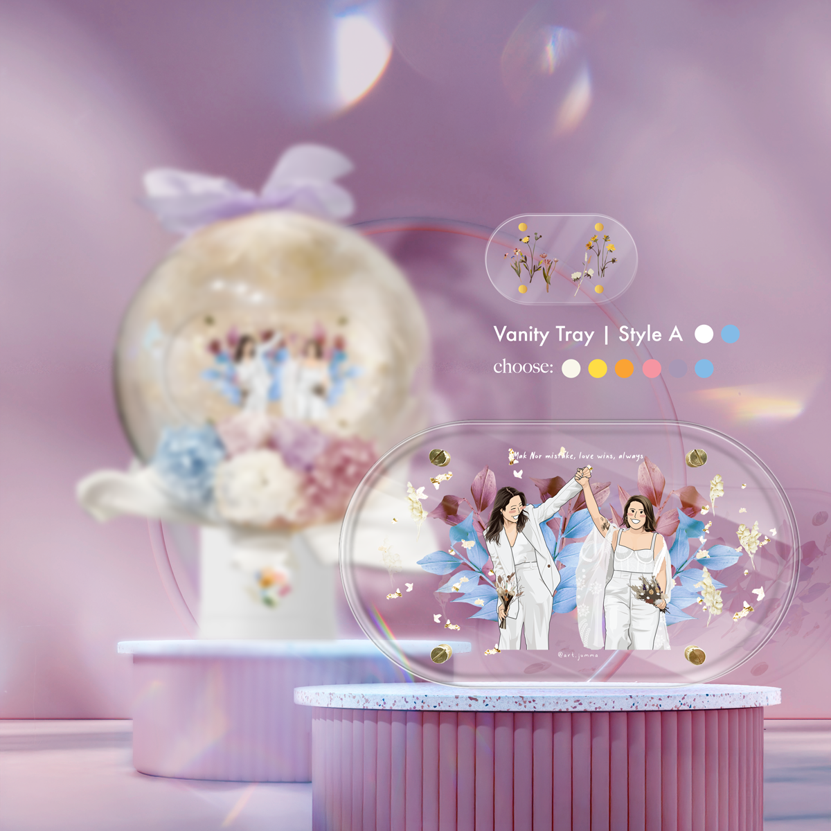 Lilac Spring Vanity Tray Bubble Box