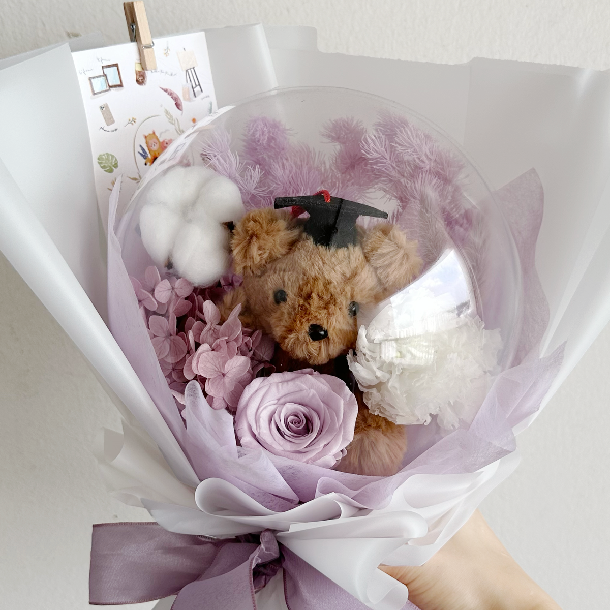 You’re Grape! Graduation Bear Bouquet (Purple)