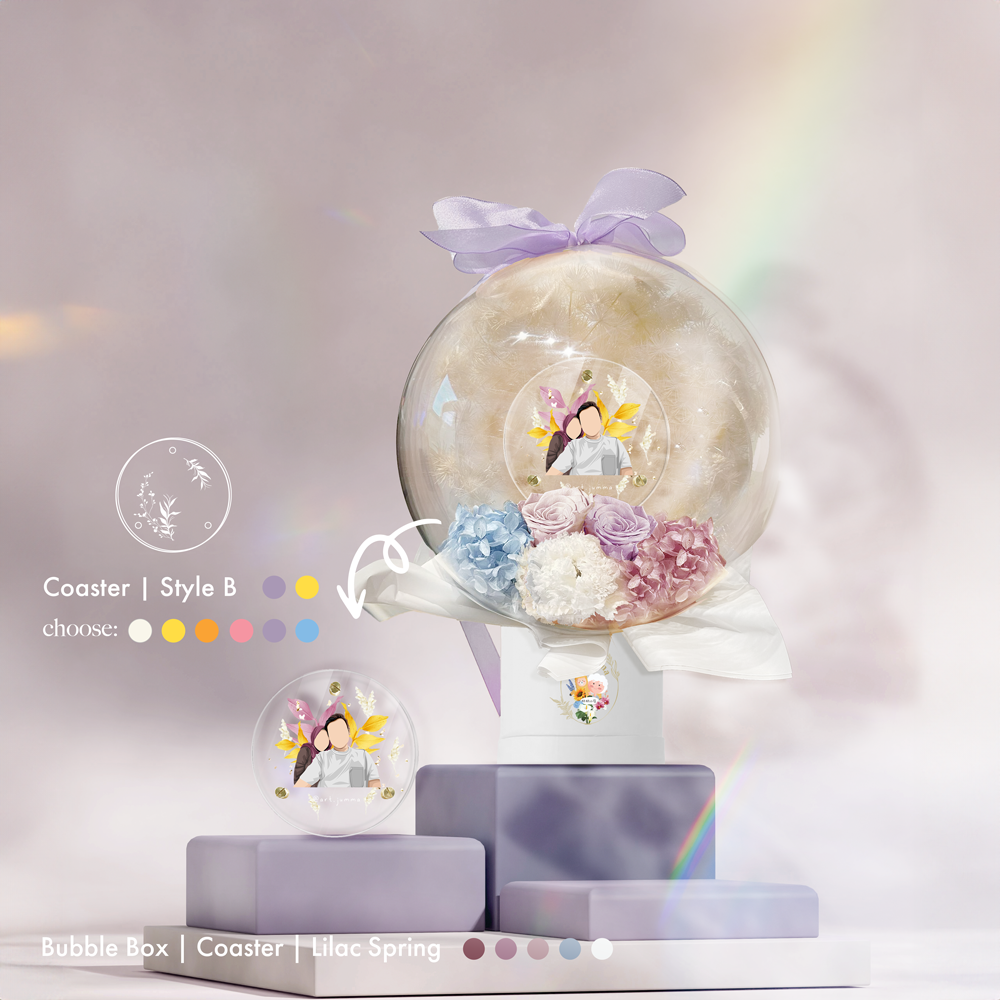 Lilac Spring Coaster Bubble Box