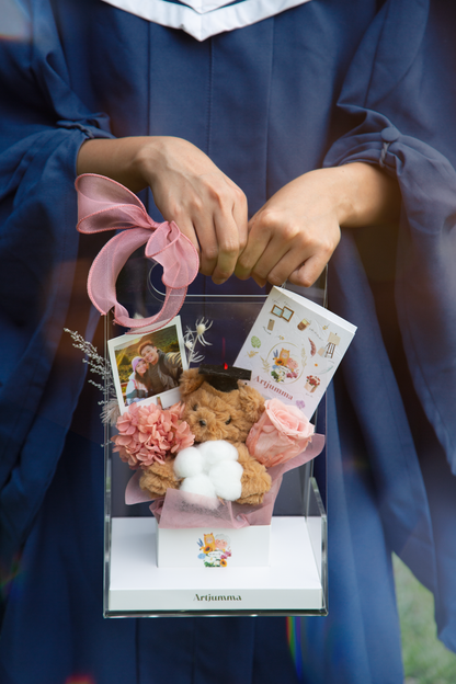 Pink of You Graduation Teddy Bloom Box (Pink)