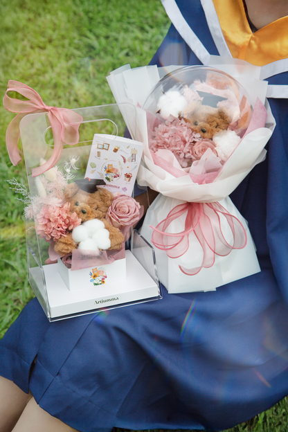 Pink of You Graduation Teddy Bloom Box (Pink)