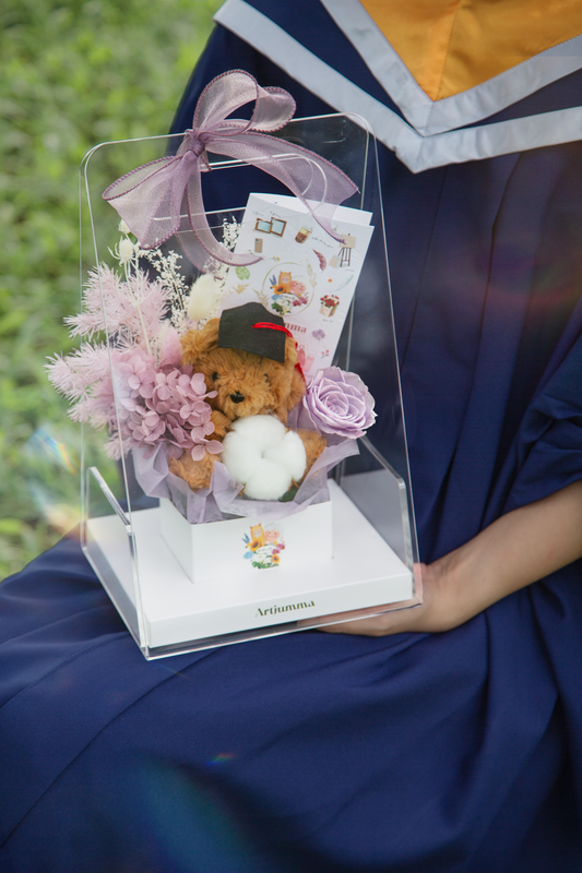 You're Grape! Graduation Teddy Bloom Box (Purple)