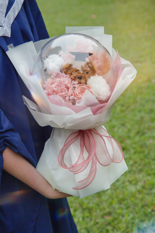 Pink of You Graduation Teddy Bouquet (Pink)